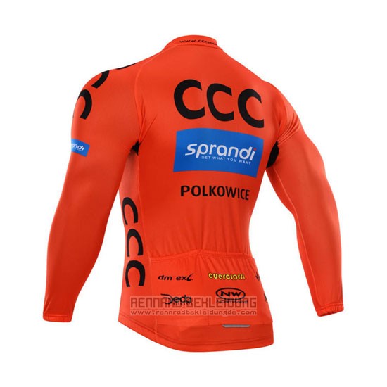 2015 Fahrradbekleidung CCC Shwarz und Orange Trikot Langarm und Tragerhose - zum Schließen ins Bild klicken